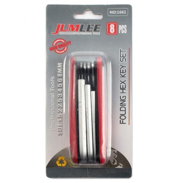 JUMLEE 8 Pcs Folding Hex Allen Key Set – [NO. 1661]